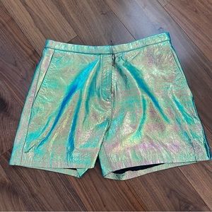 &Other Stories Iridescent Leather Shorts